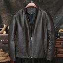 秋冬 レザージャケット 上品 本革 牛革 ライダースジャケット 野球服 革ジャン ブラウン S~6XL
