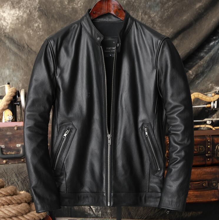 乐天商城 - 秋冬　レザージャケット 上品　本革　牛革　ライダースジャケット 　革ジャン 　黒S～5XL　黒