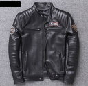 秋冬　バイクレザージャケット 上品　本革 高級　牛革　　ライダースジャケット 革ジャン S～4XL