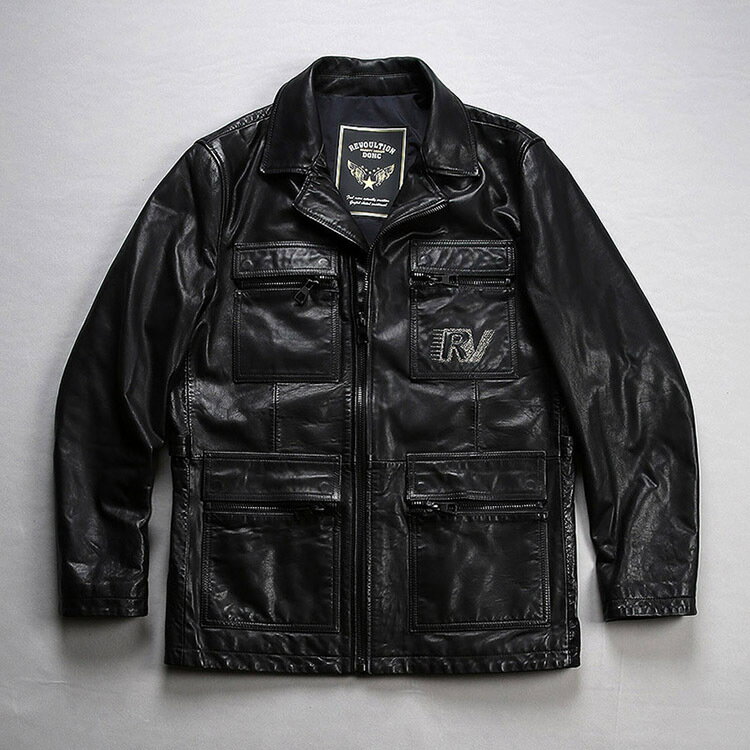 Men'S - 上品 　レザージャケット メンズ ジャケット 柔らかい羊革0.8mm　秋冬　本革 革ジャン S～3XL