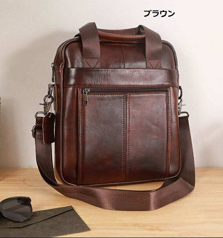 メンズ牛革鞄 ショルダーバッグ 手提げバッグ　2way　メンズ バッグ 牛革 本革 リアル革　 斜めがけ 通勤 仕事