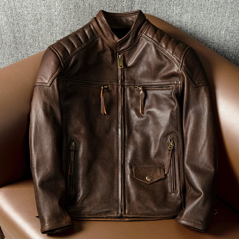 Men'S - レザージャケット メンズ ハレージャケット　バイクジャケット　秋冬　　ライダース 高級牛革　本革革ジャン S～5XL