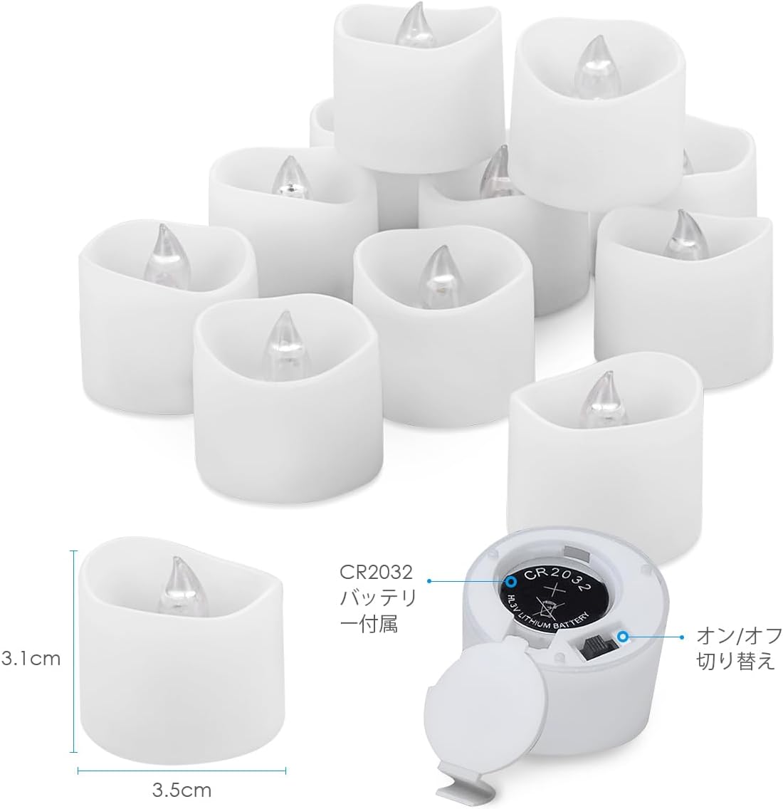 ハロウィン LEDキャンドルライト 12個セット LEDキャンドル ろうそく 癒しの灯り 暖色 揺らぐ炎 リアル感 火を使わない 安全 省エネ 長持ち 便利 おしゃれ お盆 祭り イベント イベント用 誕生日 クリスマス 結婚式 誕生日 室内 室外飾り インテリアライト [2]