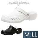 エバロンサンダル EVARON SANDAL サボ／2way SA-8 超軽量 メンズ 紳士用 M/L/LL ホワイト/ブラック [看護師／介護士／ケアワーカー／医療／保健師／事務用/エステサロン/保育]