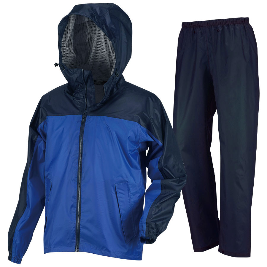 カジメイク レインウェア 雨衣 3430 ライトシールドレインスーツ ブルー M〜5L