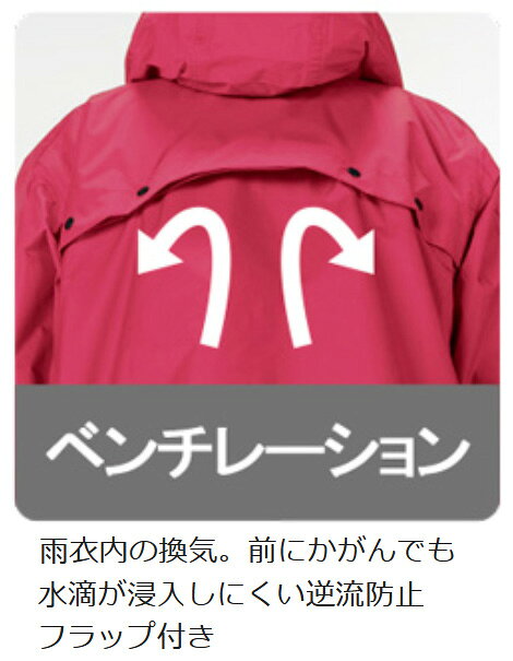 ミドリ安全 楽天市場店のジンナイ 雨衣 カッパ スプルースターボレインスーツ 8010シリーズ 上下セット 5カラー M〜EL｜アングル3