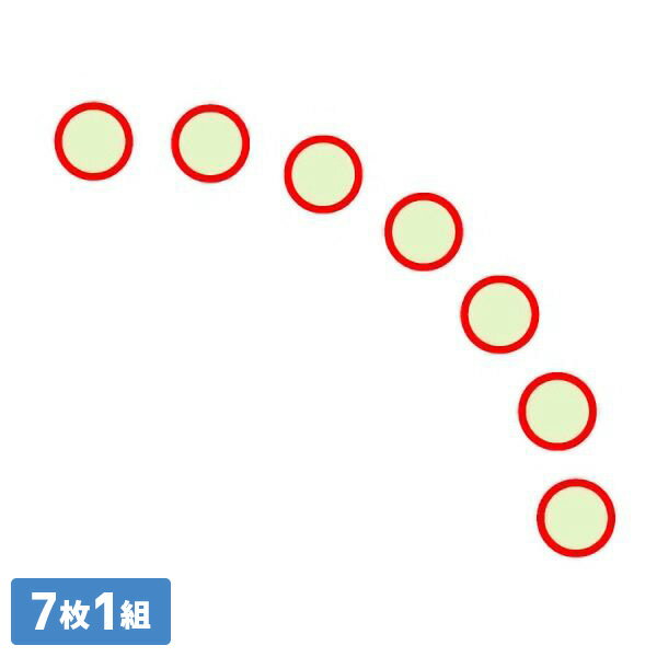 Set - ユニット UNIT 蓄光ドア表示ステッカー 824-58 (赤枠) 7枚1組