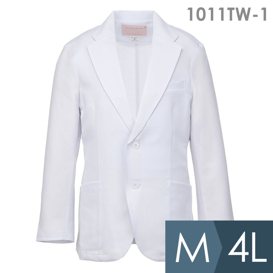 フォーク FOLK 医師看護師ユニフォーム メンズ ドクタージャケット (シングル) 1011TW-1 ホワイト M～4L