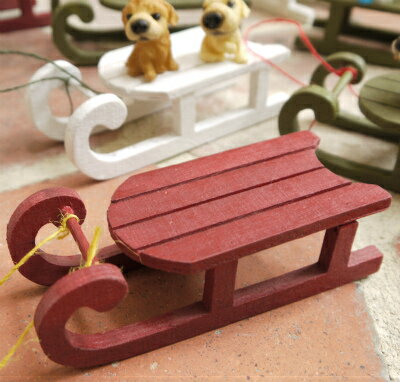 「ミニマスコットのための♪そり・wood レッド」【楽ギフ_包装】