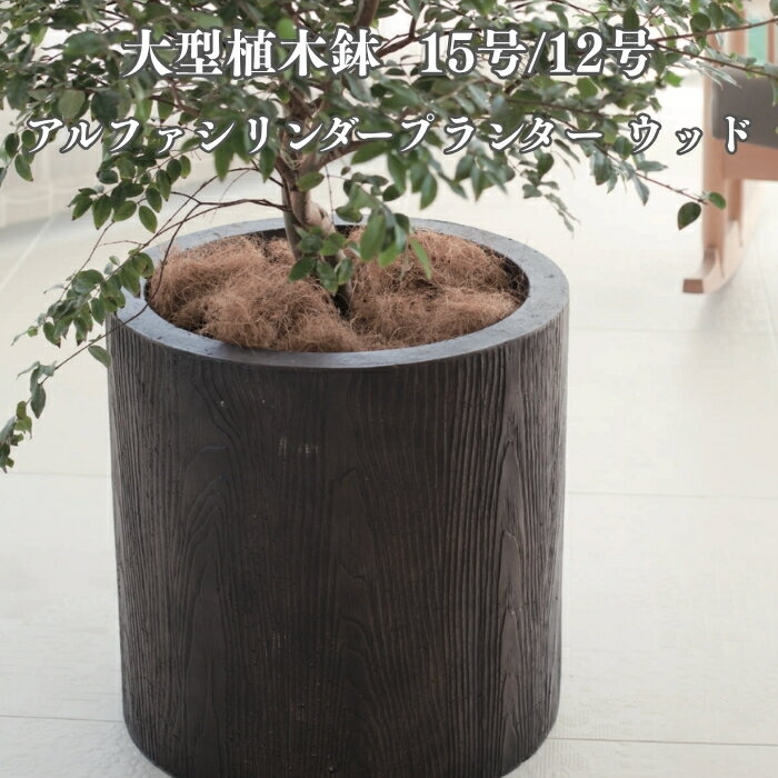 植木鉢 おしゃれ 高級 15号 12号 大型 円柱 筒型 KONTON ファイバークレイ アルフ...