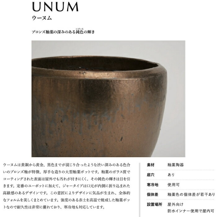 植木鉢 おしゃれ 大型 陶器 14号 10号 ウーヌム ユーポット L M サイズ 鉢カバー ...
