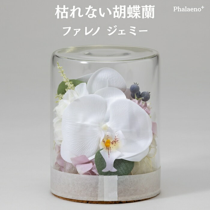 White - 胡蝶蘭 造花 ファレノ ジェミー 枯れない アーティフィシャルフラワー 高級 フラワーアレンジメント ギフト 開店祝い 就任祝い 周年記念 お祝い 受付 ロビー お供え 花 Phalaeno＋