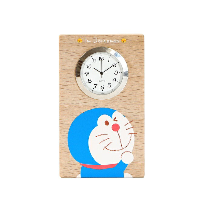 置き時計 木製 アイムドラえもん ウインク キャラクター おしゃれ かわいい 木 アナログ インテリア リビング 日本製 プレゼント ギフト 寝室 子供部屋 天然木 無垢材 非電波 I'm doraemon [2]