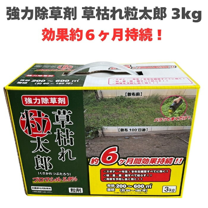 除草剤 強力 顆粒 草枯れ粒太郎 3kg 効果約6ヶ月持続 草丈40cmまで対応 土壌処理型 業務用にも 散布器 ..