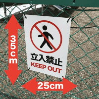 立ち入り禁止看板35cm×25cm四隅穴アケ結束バンド付き太陽光発電の注意喚起にセキスイポリセーム