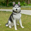 母の日プレゼントカード付き かわいい 犬 置物 お座り シベリアンハスキー 高さ50cm woobia ウービア イヌ おしゃれ ガーデン インテリア トイレ オブジェ 可愛い プレゼント 北欧 玄関 雑貨 動物 モダン 面白い 庭 ギフト 屋外 家 リアル 玄関先 卓上 ガーデンオーナメント(3)