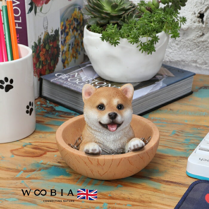 Rakuten - 柴犬 置物 小さい かわいい マグネットクリップ入れ グッズ 小物 woobia ウービア イヌ おしゃれ ガーデン インテリア トイレ オブジェ 可愛い プレゼント 北欧 玄関 雑貨 動物 モダン 面白い 庭 ギフト 屋外 家 リアル 玄関先 卓上 ガーデンオーナメント ガーデニング
