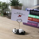メモスタンド パンダ woobia ウービア かわいいメモクリップ 名刺 デスク 贈り物 置物 可愛い リアル インテリア 動物 卓上 雑貨 プレゼント ギフト...
