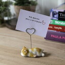 可愛いねこちゃんのメモスタンド woobia ウービア 茶トラ白猫 かわいいメモクリップ メモホルダー 贈り物 置物 可愛い リアル インテリア 動物 卓上 雑...