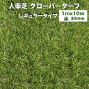 リアル人工芝 クローバーターフ レギュラータイプ 幅1m×長さ10m 芝丈30mm グリーンカラー 室内 水はけ 芝生マット 人工芝生 人工芝ロール 芝生 ロールタイプ 庭 ベランダ テラス バルコニー ガーデニング ガーデン 屋上緑化 雑草対策