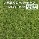【法人様限定配送】リアル人工芝 クローバーターフ レギュラータイプ 幅2m×長さ10m 芝丈30mm グリーンカラー 室内 水はけ 芝生マット 人工芝生 人工芝ロール 芝生 ロールタイプ 庭 ベランダ テラス バルコニー ガーデニング ガーデン 屋上緑化 雑草対策