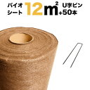 12平米分セット バイオシートセット クラピア植栽用1m×12m(12m2)+ サブピン(50本) 生分解性素材 防草シート アンカーピン クラピア K7 K5...