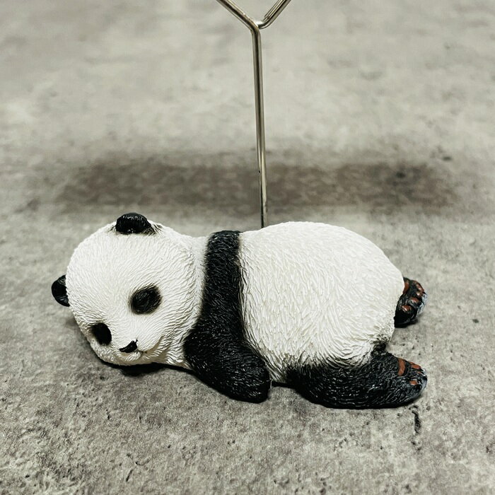 メモスタンド パンダ woobia ウービア かわいいメモクリップ 名刺 デスク 贈り物 置物 可愛い リアル インテリア 動物 卓上 雑貨 プレゼント ギフト メモホルダー 2