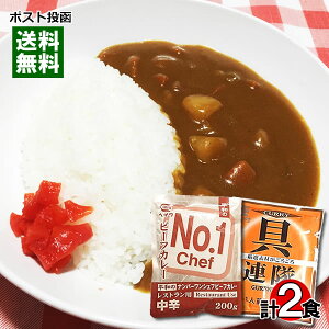 【メール便送料無料】ヘイワ 業務用カレー ナンバーワンシェフカレー＆具連隊カレー 各1食お試しセット