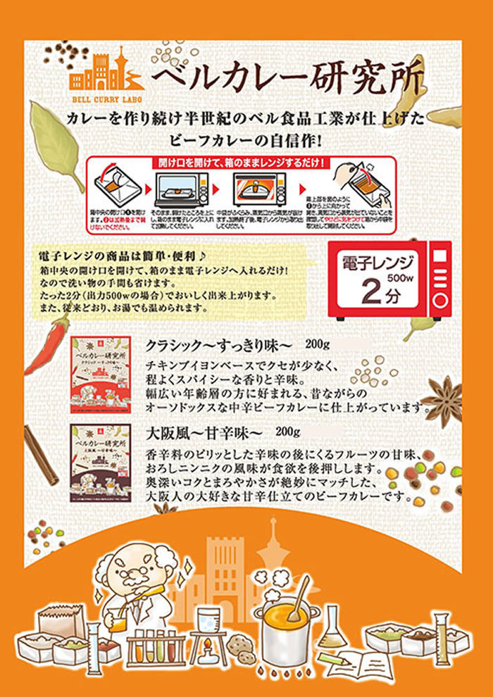 【メール便送料無料】ベルカレー研究所 大阪風甘辛味＆欧風ビーフカレー 計3食詰め合わせセット レトルトカレー 中辛 midorisyoten-10000669 みどり商店 サンプル画像2