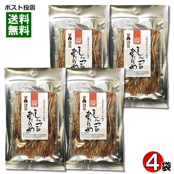 【メール便送料無料】長谷食品　しょっつるあたりめ　25g×4袋まとめ買いセット