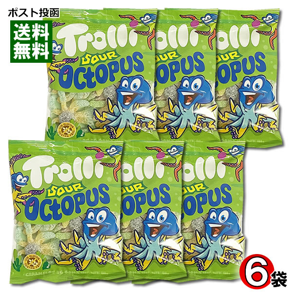 Trolli トローリ サワーオクトパス ストロベリーグミ 6袋まとめ買いセット 輸入菓子