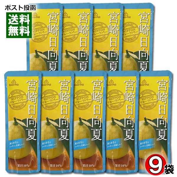 ゴールドパック 宮崎 日向夏ジュース 80g×9袋まとめ買いセット 凍らせるとシャーベットに【メール便送料無料】