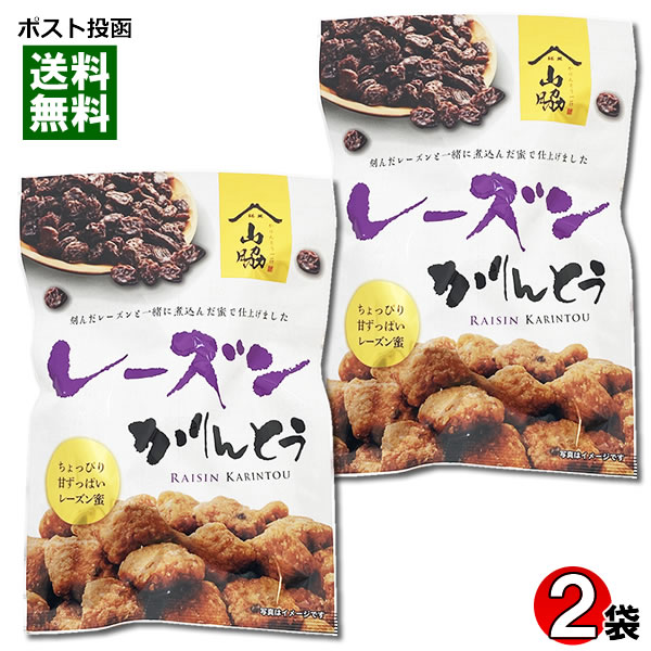 レーズンかりんとう 105g入り×2袋お試しセット 保存料・酸化防止剤不使用 山脇製菓【メール便送料無料】