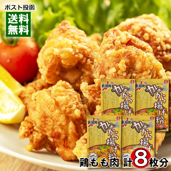 新潟発 カレー味 から揚げ粉 80g×4袋（鶏もも肉計8枚分）詰め合わせセット 唐揚げ粉 唐揚げの素 からあげ粉 水溶きタイプ 丸栄製粉 【メール便送料無料】のサムネイル