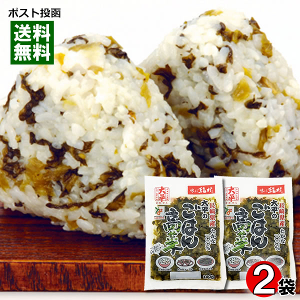 ごはん高菜 140g 2袋お試しセット 長崎県産高菜100%使用 大平食品【メール便送料無料】