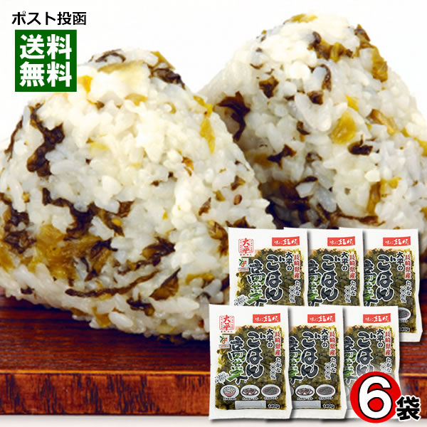 ごはん高菜 140g 6袋まとめ買いセット 長崎県産高菜100%使用 大平食品【メール便送料無料】