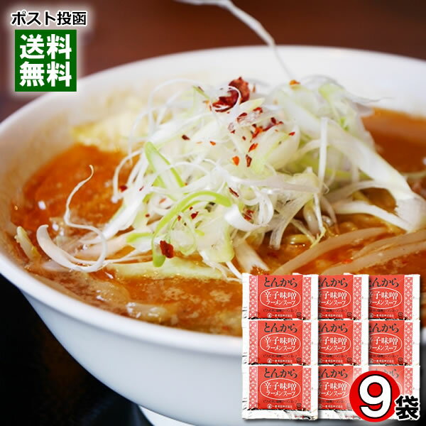 とんから 辛子味噌ラーメンスープ 9食 詰め合わせセット 一番食品 豚骨味噌ラーメン スープ 希釈用 業務用【メール便送料無料】