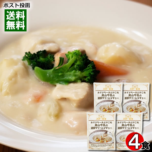 スター食堂 カマンベールとけこむ美山牛乳の濃厚クリームシチュー 220g×4食まとめ買いセット ホワイトシチュー レトルト 京都 洋食屋 老舗 有名 人気 レストラン【メール便送料無料】