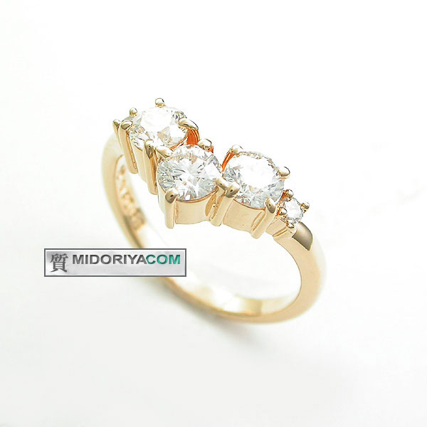 【緑屋質屋】田崎（タサキ） ダイヤモンドリング K18YG 0.68ct 0.03ct【中古】のサムネイル