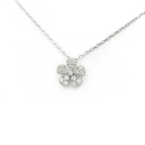 乐天商城 - 【緑屋質屋】特選ジュエリー ダイヤモンド ネックレス 0.18ct K18WG【中古】