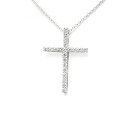 【緑屋質屋】特選ジュエリー ダイヤ クロス ネックレス 0.35ct K18WG【中古】(4)