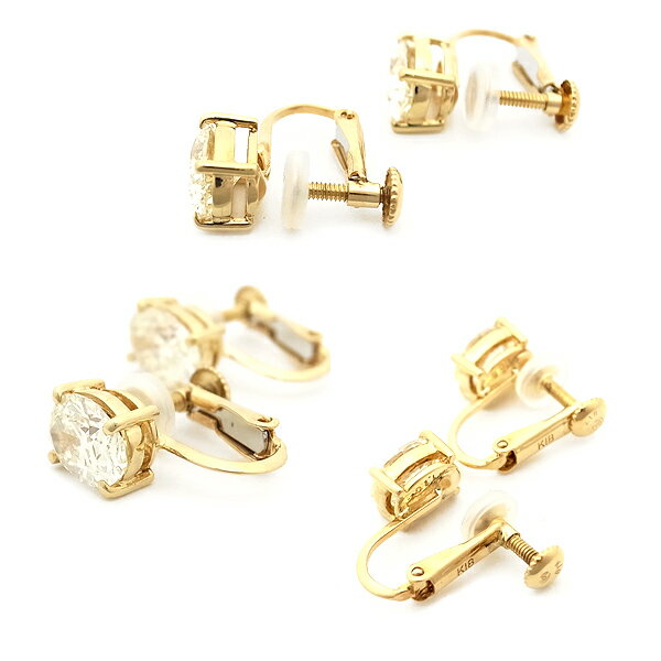 緑屋質屋 田崎(タサキ・TASAKI) オーバルカット ダイヤモンド イヤリング 1.10ct 1.05ct K18YG 中古 midoriya78-10045150 質 緑屋 サンプル画像3