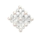 【緑屋質屋】ミキモト ベビーパール・ダイヤ ブローチ K18WG【中古】