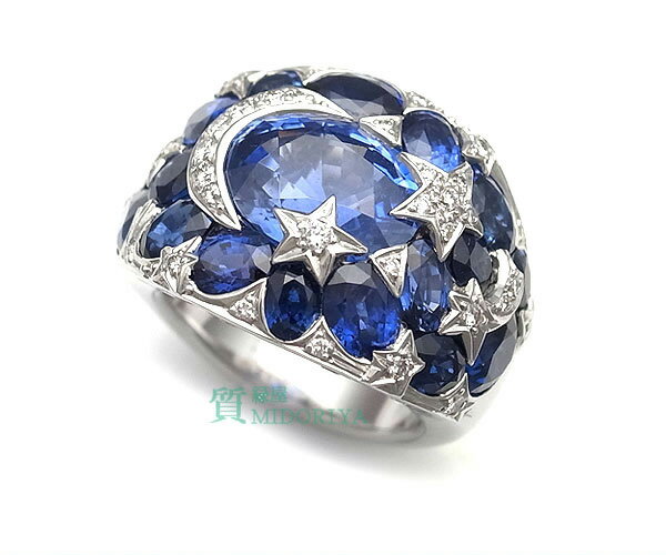 【緑屋質屋】シャネル ハイジュエリー　コメットリング　サファイヤ　Ref.J0962　K18WG　定価493万円【中古】のサムネイル