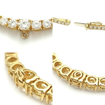 【緑屋質屋】ミキモト ダイヤテニスネックレス 10.00ct K18YG【中古】【smtb-s】