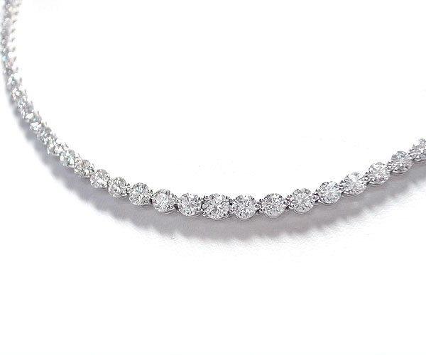 【緑屋質屋】ティファニー ビクトリア グラジュエイテッド ライン ネックレス ダイヤ10ct Pt950【中古】