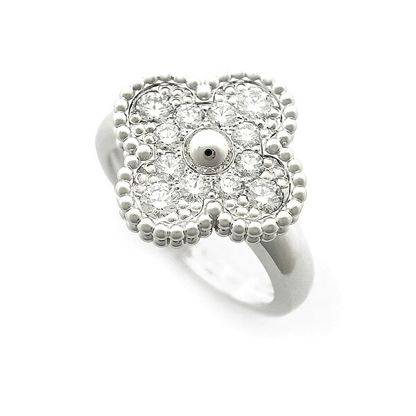 【緑屋質屋】ヴァンクリーフ＆アーペル ヴィンテージ アルハンブラ リング ダイヤモンド #52 K18WG Ref.VCARO26N00【中古】のサムネイル