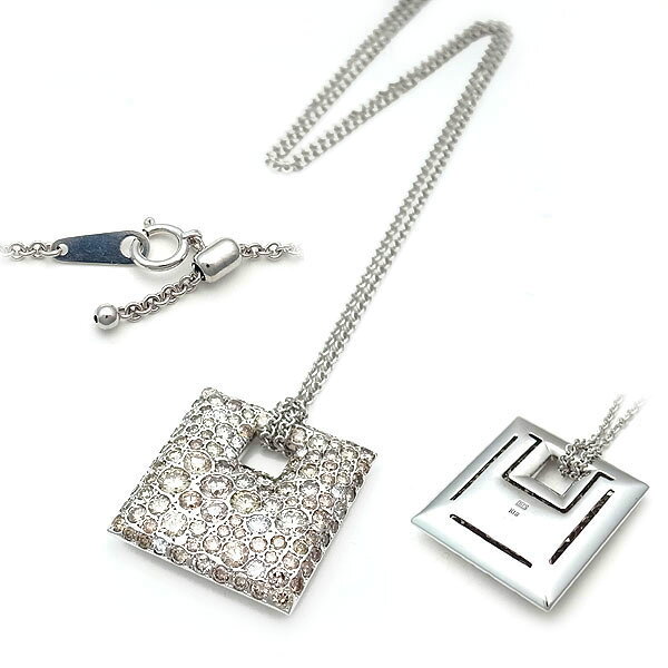 緑屋質屋 柏圭(カシケイ) メランジェ ブラウンダイヤペンダントネックレス 6.95ct K18WG 中古 midoriya78-10040259 質 緑屋 サンプル画像2