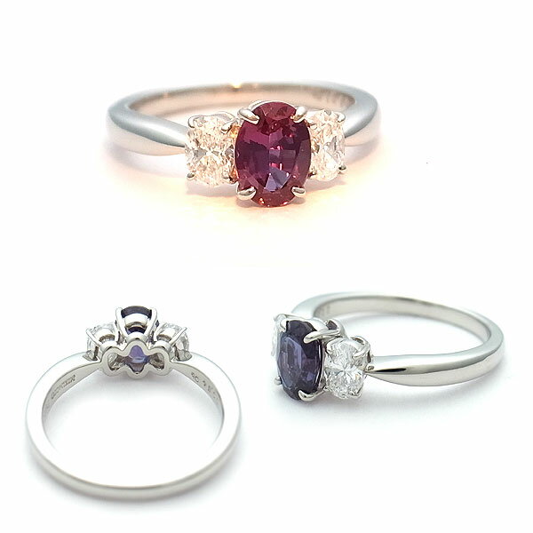 【緑屋質屋】ミキモト　アレキサンドライト・ダイヤリング　1.01ct　Pt950【中古】