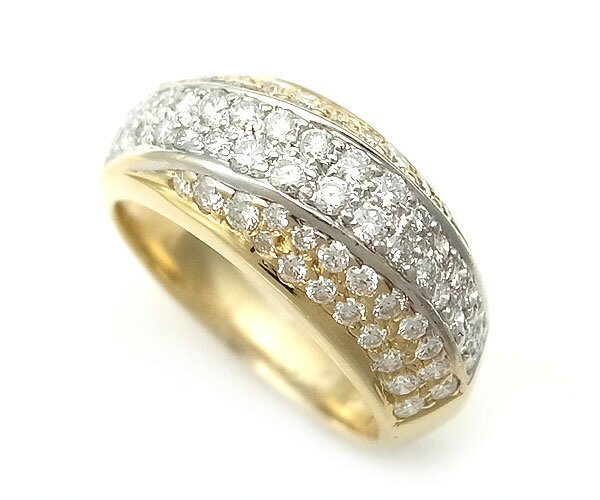 【緑屋質屋】ポンテヴェキオ ダイヤモンドリング 0.91ct K18YG/WG【中古】